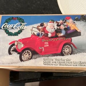 Vintage Coca Cola Santa  holiday touring car